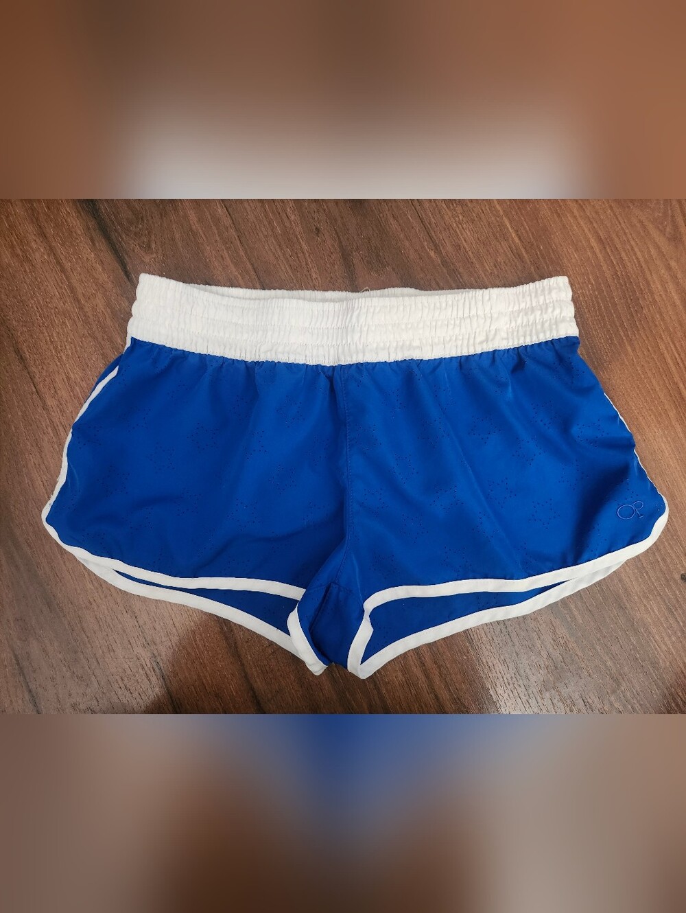 OP Royal Blue Women's Athletic Shorts with White Trim & Stars